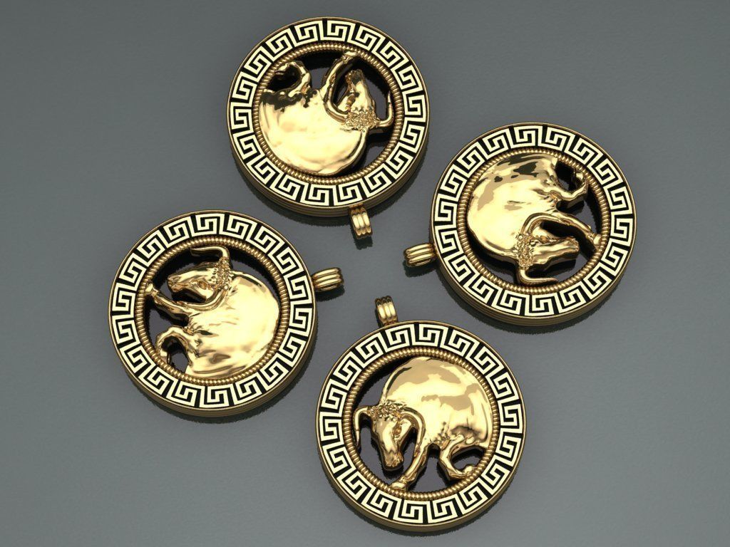 bull Pendant - Taurus 3D print model_1