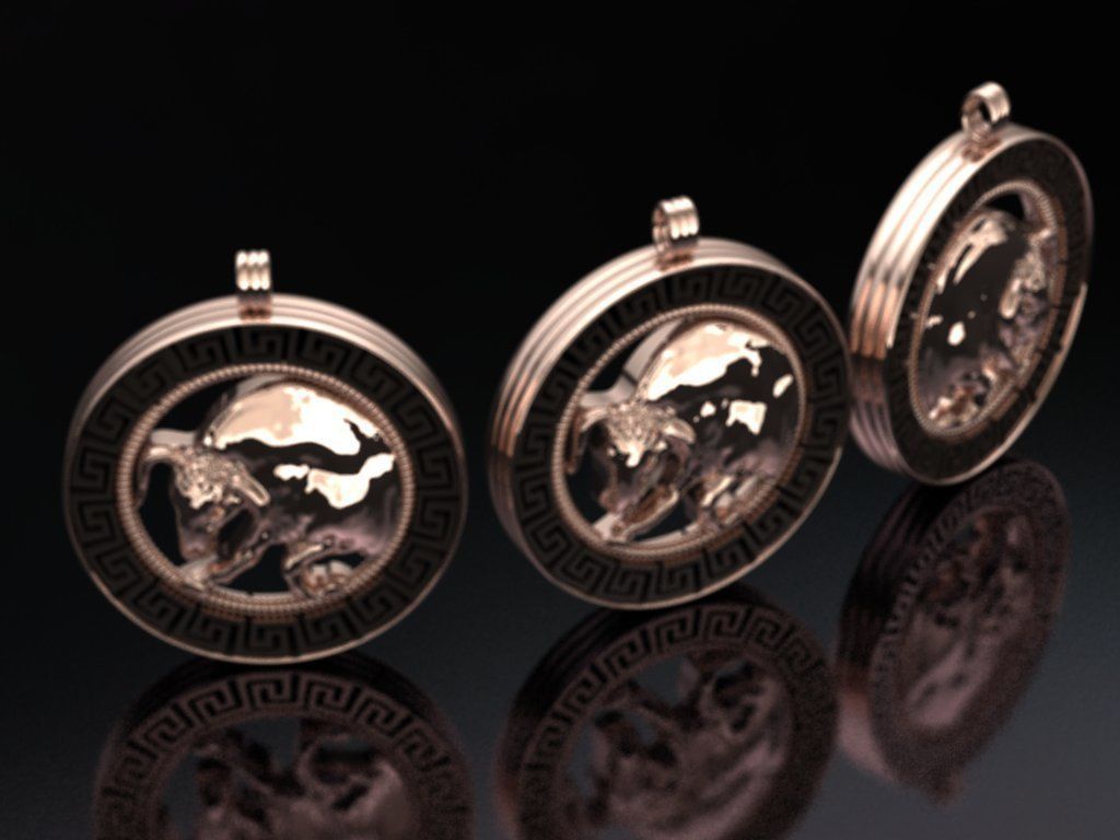 bull Pendant - Taurus 3D print model_3