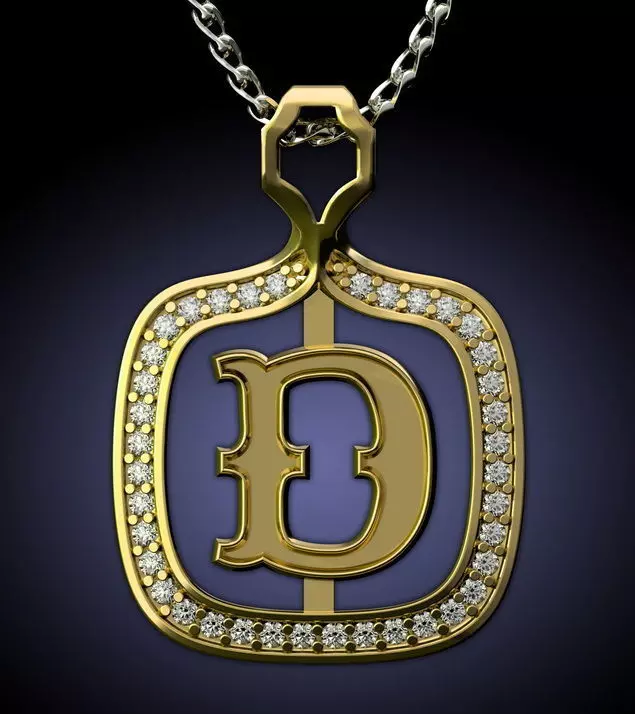 D Letter Pendant 3D print model