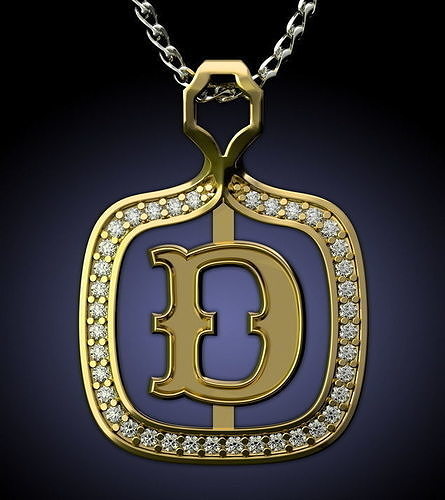 D Letter Pendant 3D print model