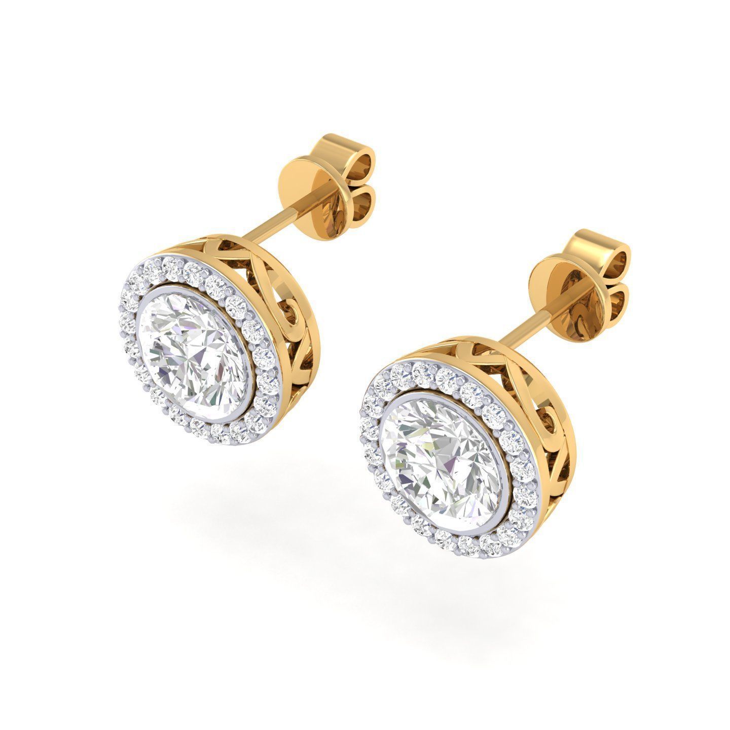 Women Round Earrings 3dm stl render detail 3D print model_8