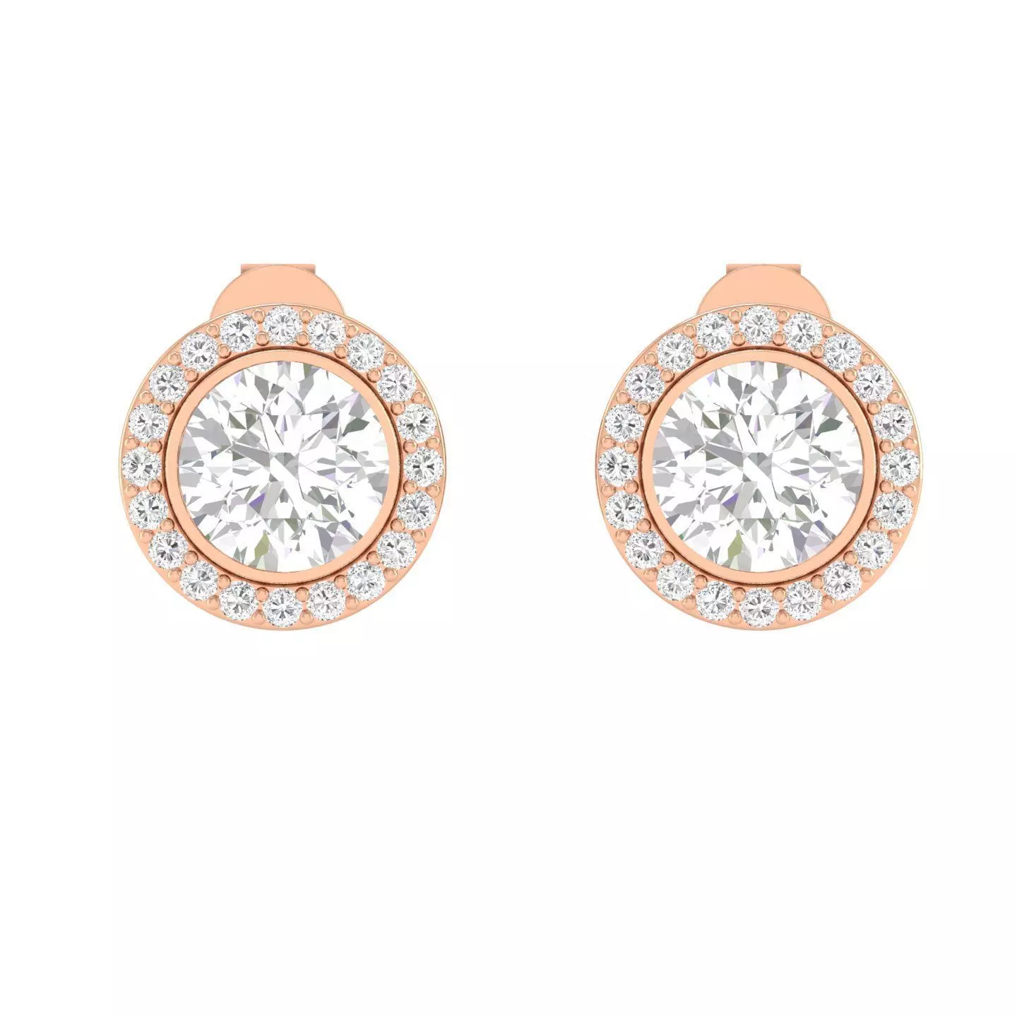 Women Round Earrings 3dm stl render detail 3D print model_0