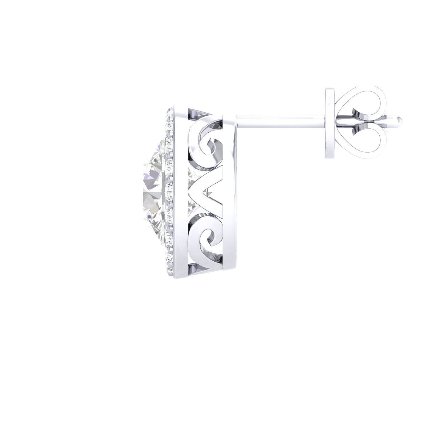 Women Round Earrings 3dm stl render detail 3D print model_4