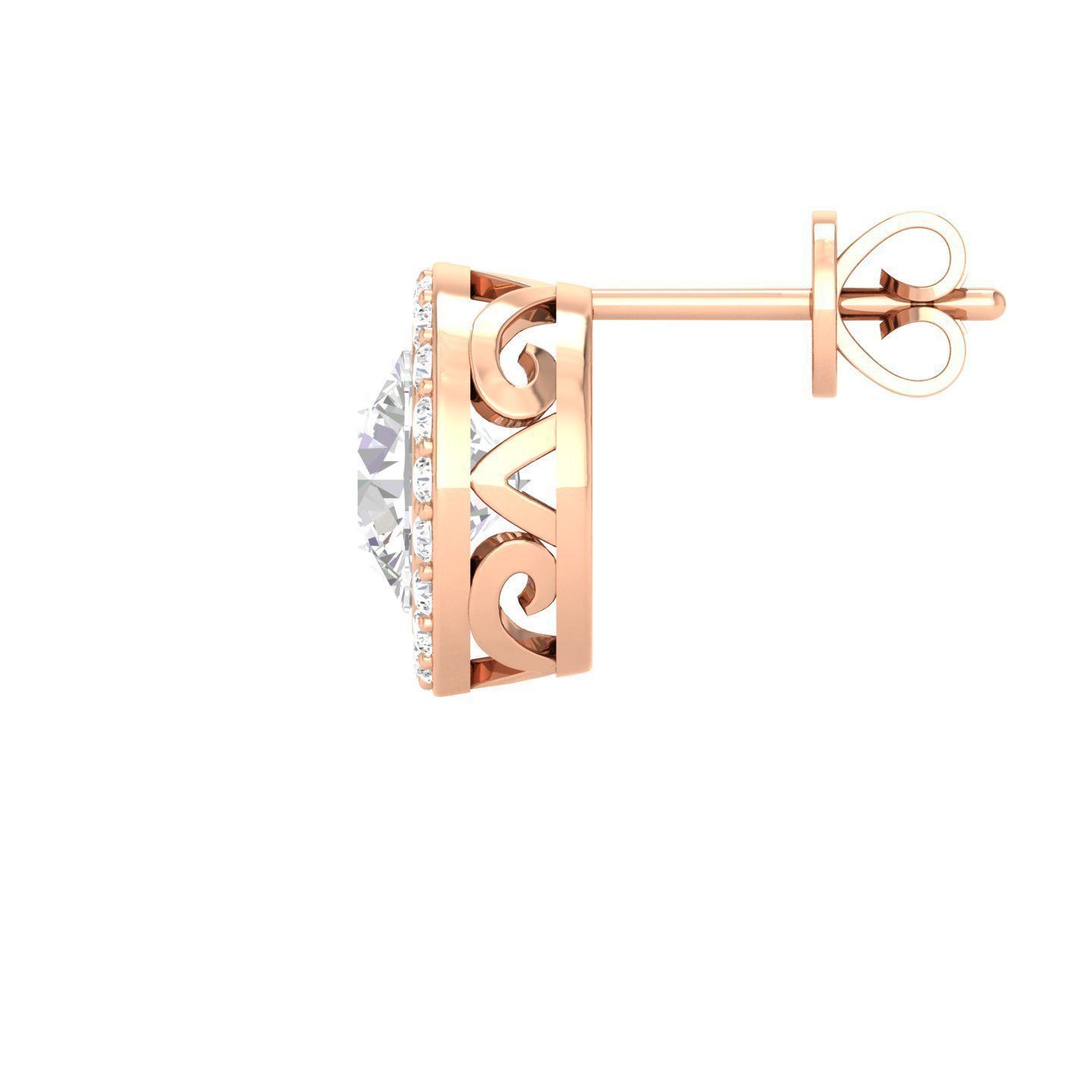 Women Round Earrings 3dm stl render detail 3D print model_1