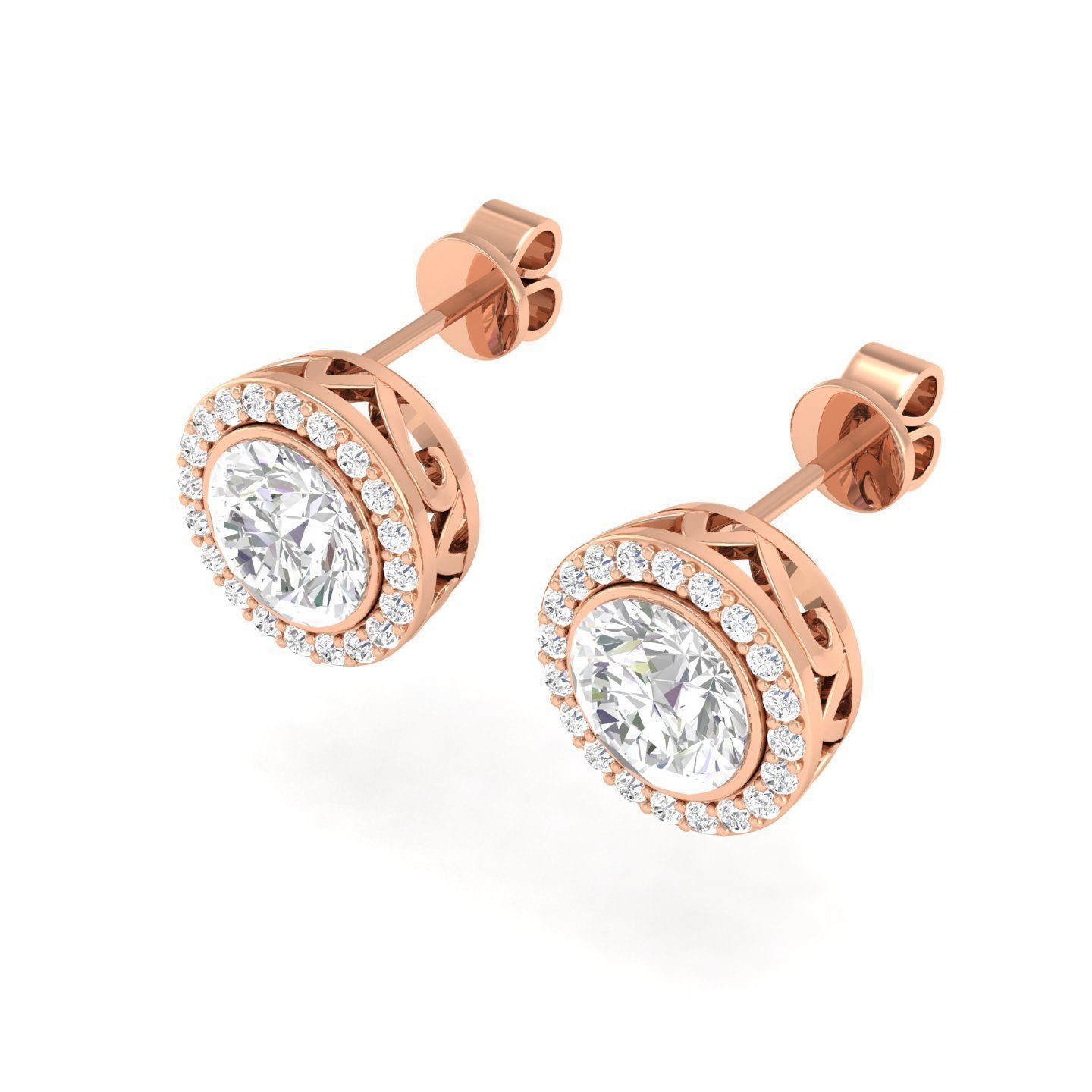 Women Round Earrings 3dm stl render detail 3D print model_2