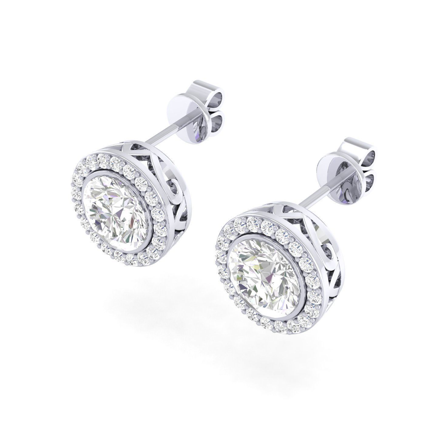 Women Round Earrings 3dm stl render detail 3D print model_5