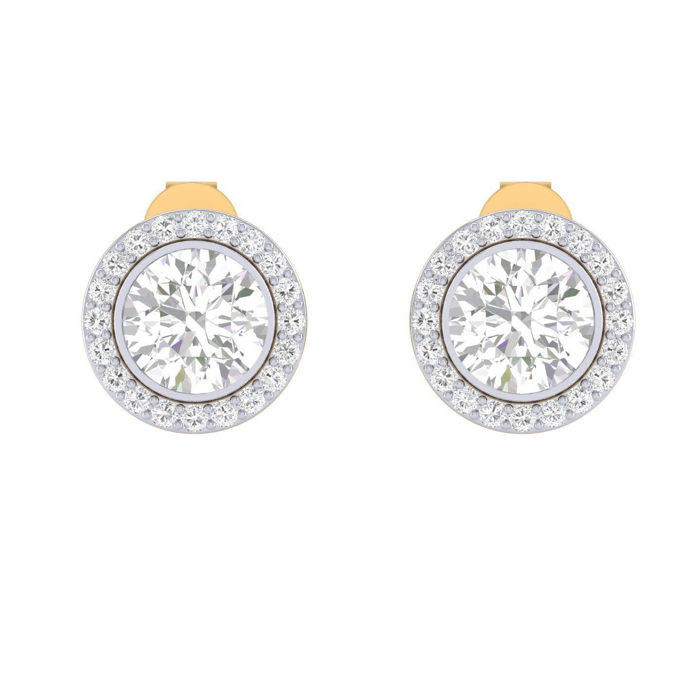 Women Round Earrings 3dm stl render detail 3D print model_6