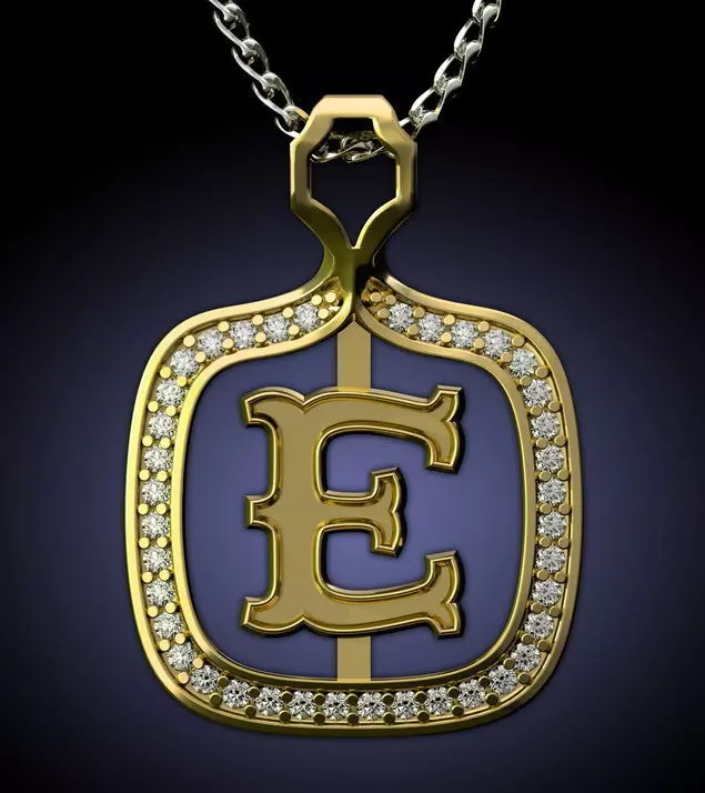 E Letter Pendant 3D print model