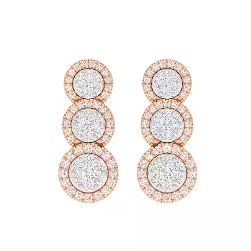 Women Round Earrings 3dm stl render detail 