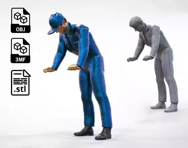 N6 Mechanic bend over car  3D print model