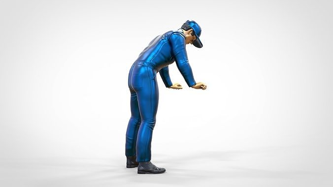 N6 Mechanic bend over car  3D print model 7