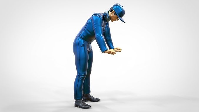 N6 Mechanic bend over car  3D print model 4