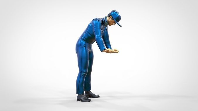 N6 Mechanic bend over car  3D print model 5