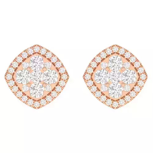 Women Square Earrings 3dm stl render detail  3D print model