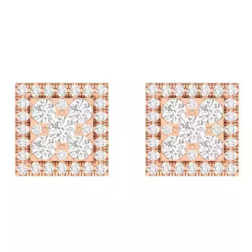Women Square Earrings 3dm stl render detail  3D print model