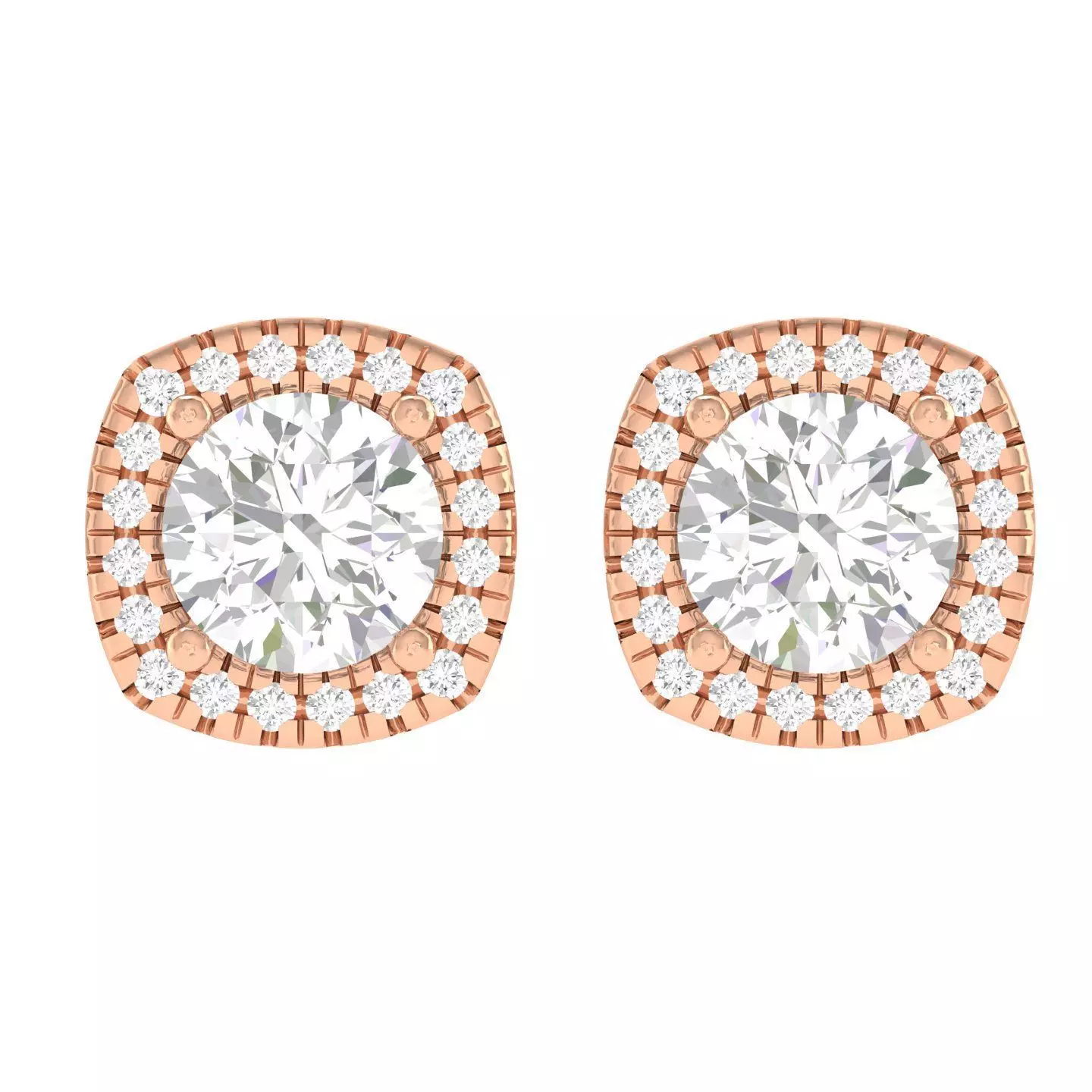 Women Square Earrings 3dm stl render detail 3D print model_0