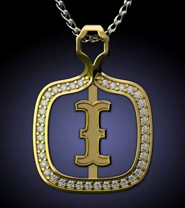 I Letter Pendant 3D print model_0