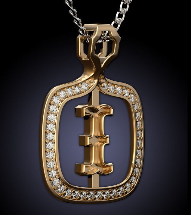 I Letter Pendant 3D print model_1
