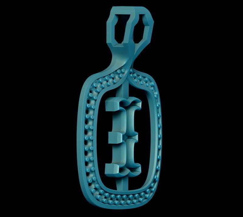 I Letter Pendant 3D print model_4