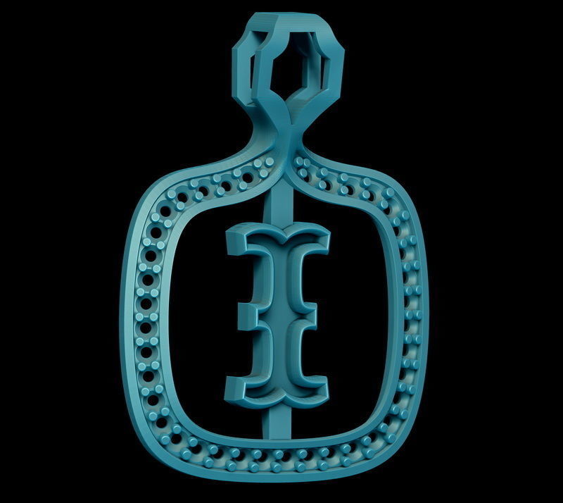 I Letter Pendant 3D print model_3