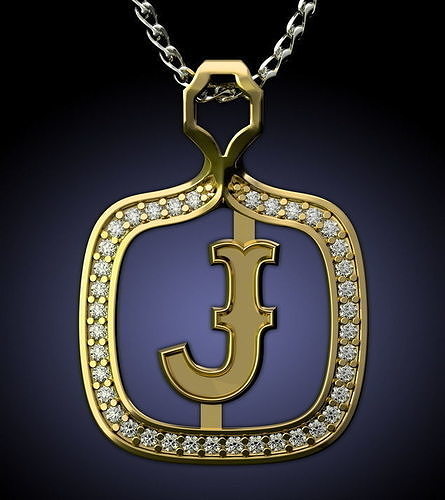 J Letter pendant  3D print model