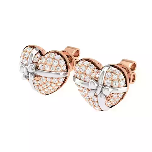 Women Heart Earrings jcd stl render detail  3D print model