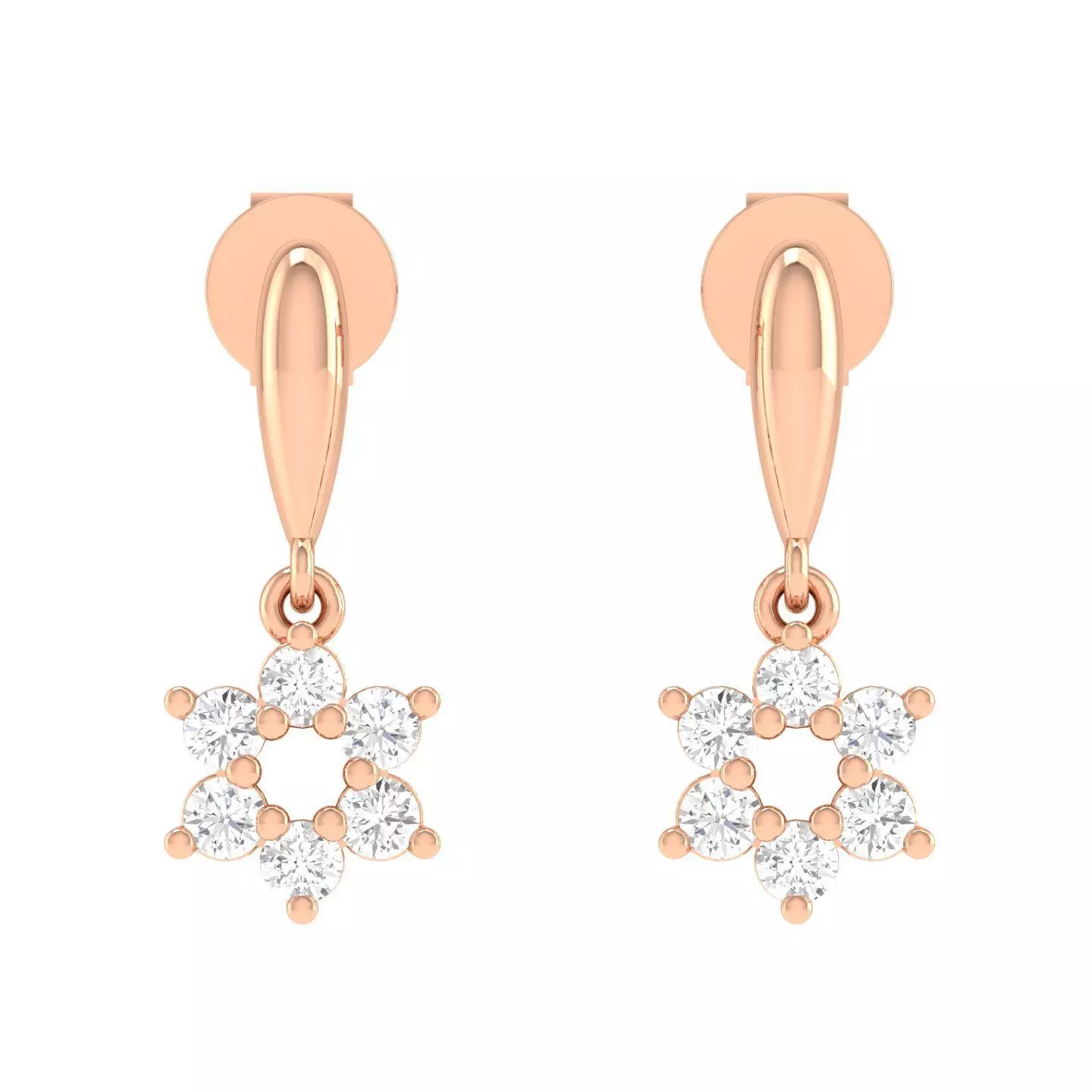 Women Star Earrings 3dm stl render detail 3D print model