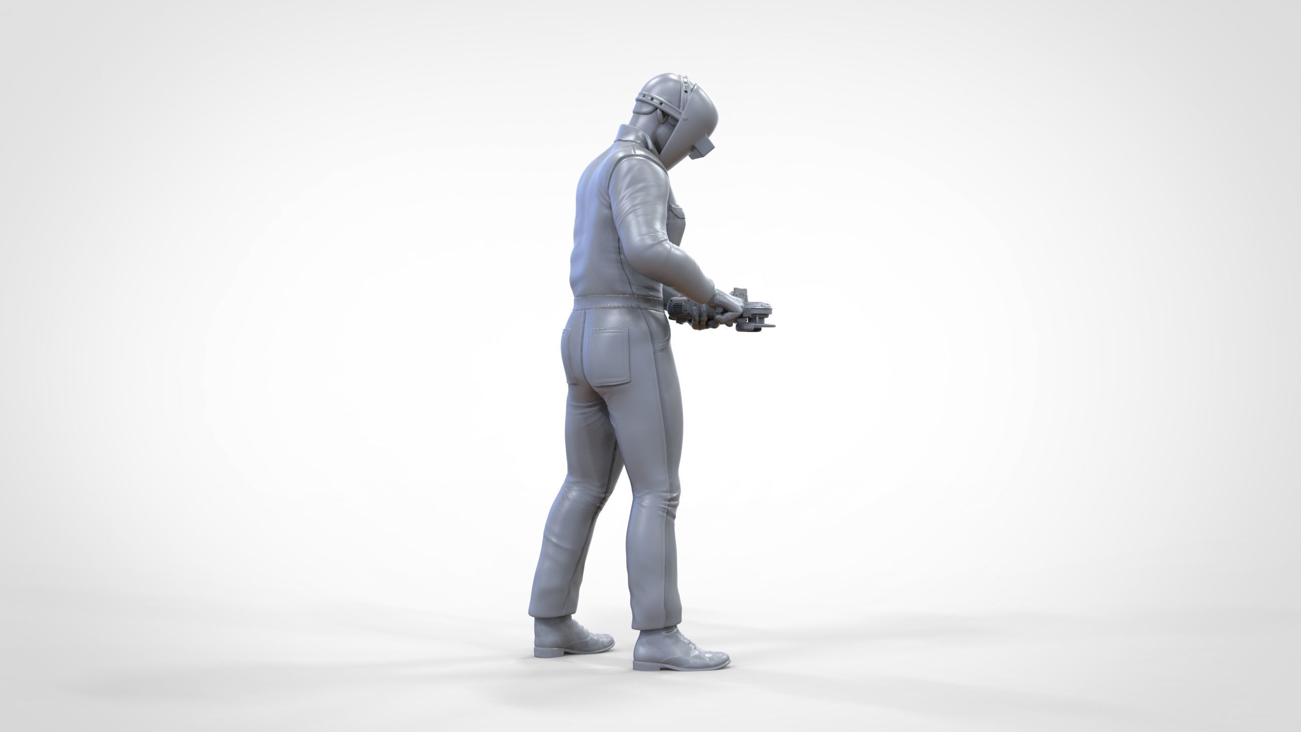 N7 Mechanic working with Grinder 3D print model_23