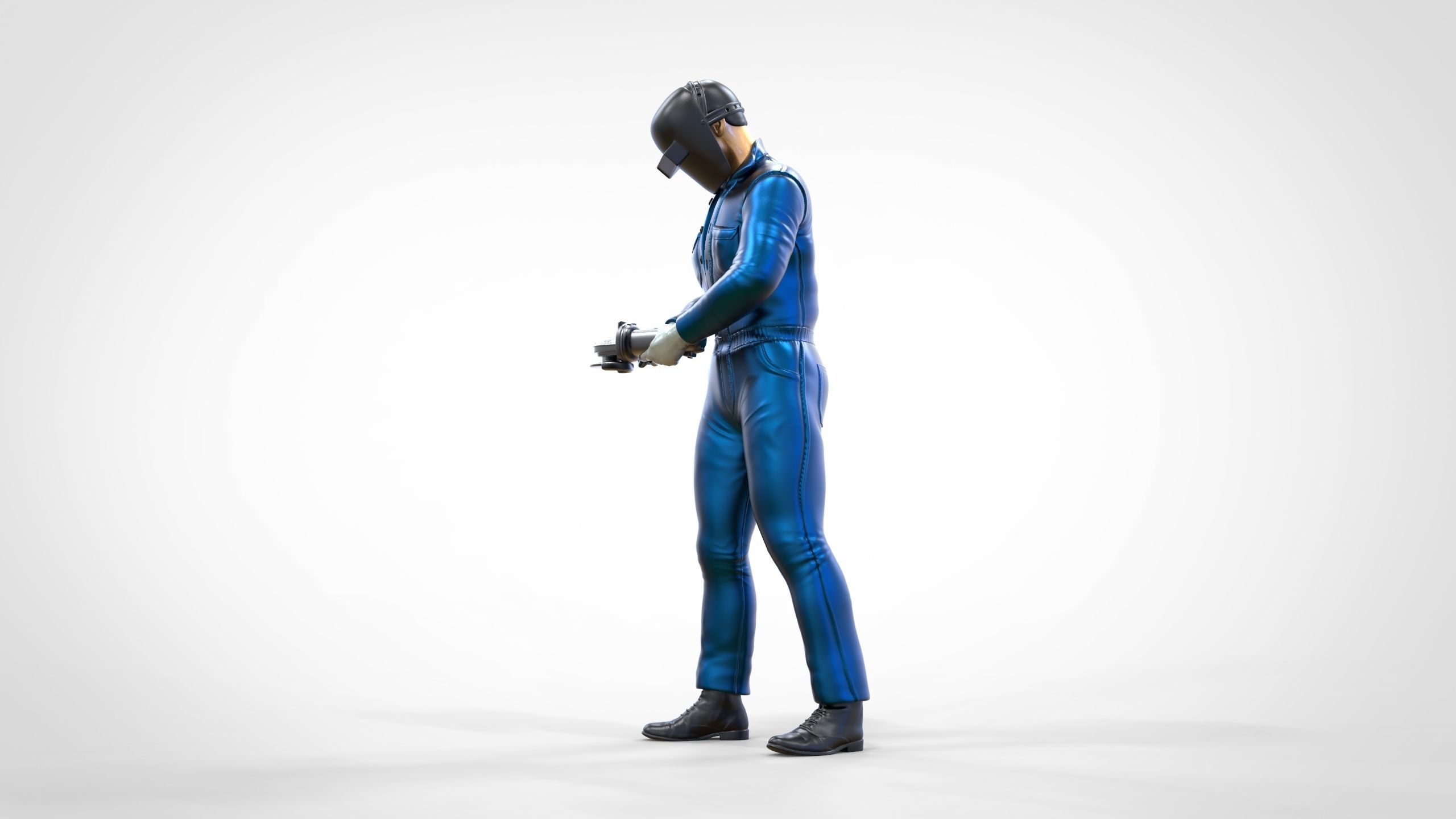 N7 Mechanic working with Grinder 3D print model_13