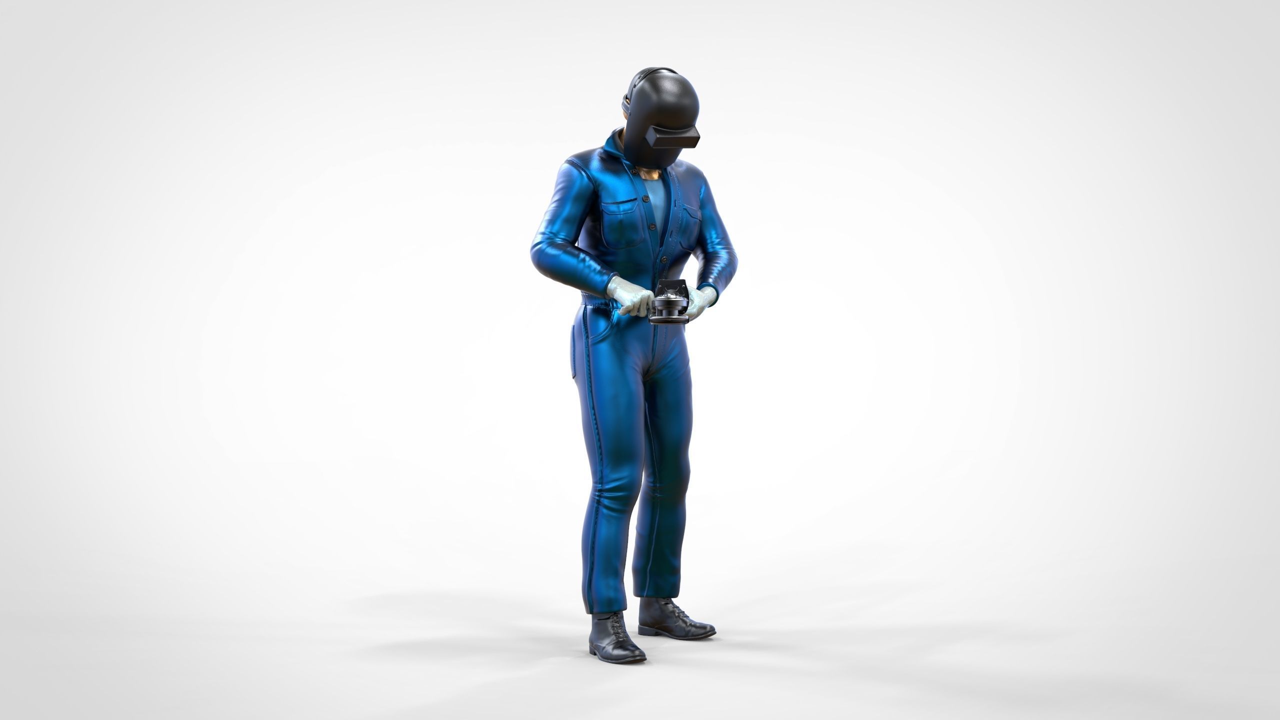 N7 Mechanic working with Grinder 3D print model_18