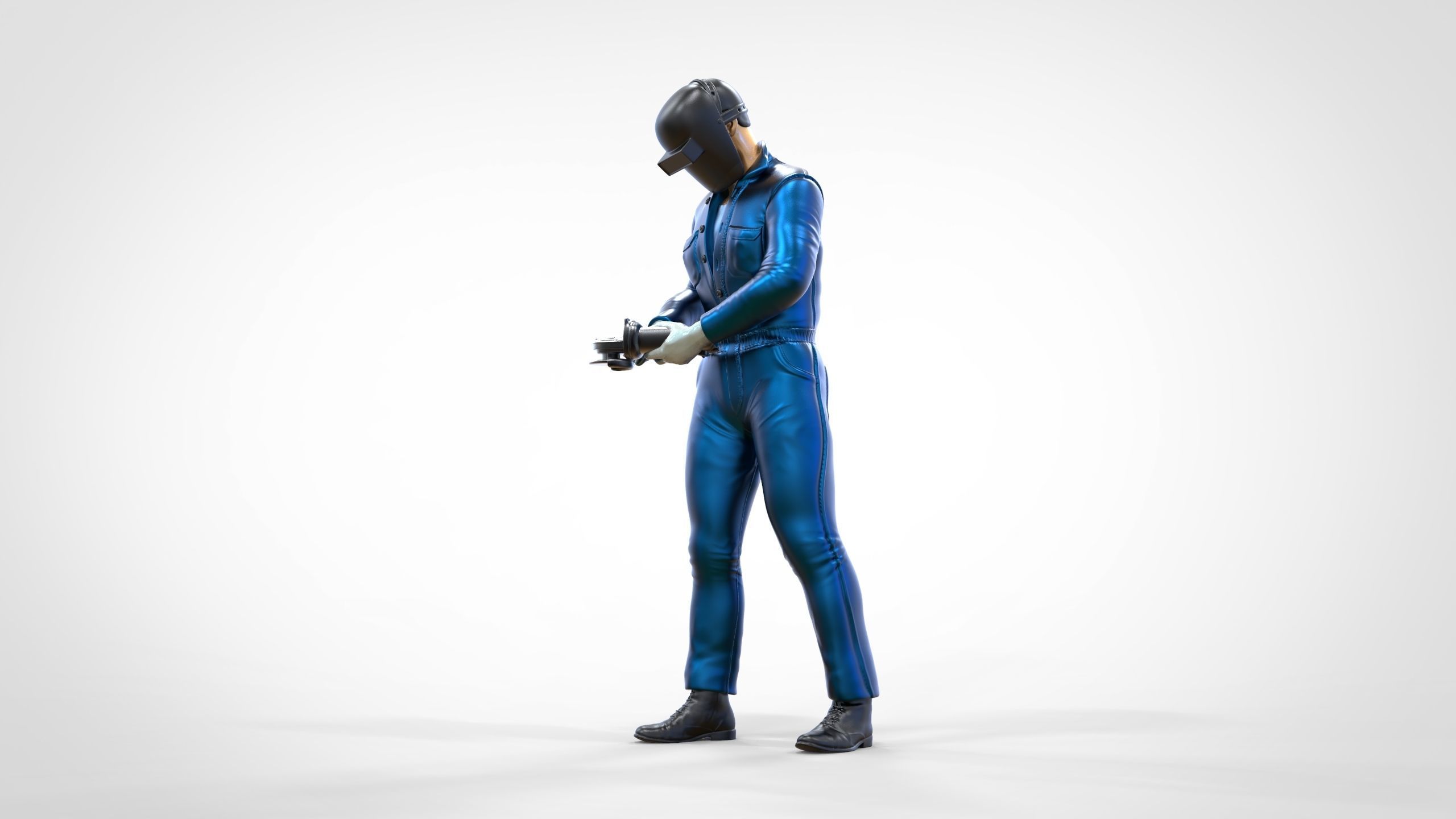 N7 Mechanic working with Grinder 3D print model_14