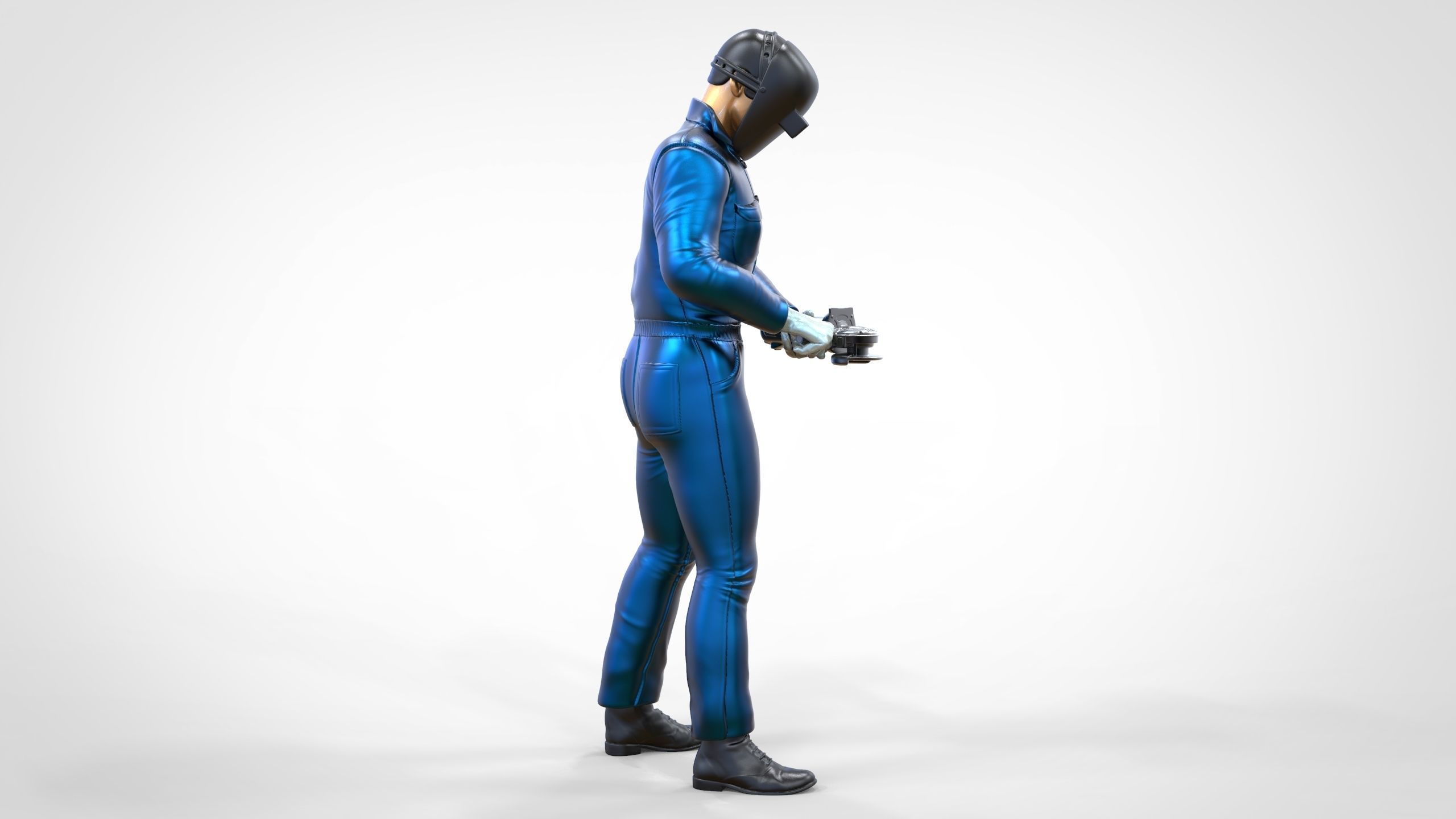 N7 Mechanic working with Grinder 3D print model_20