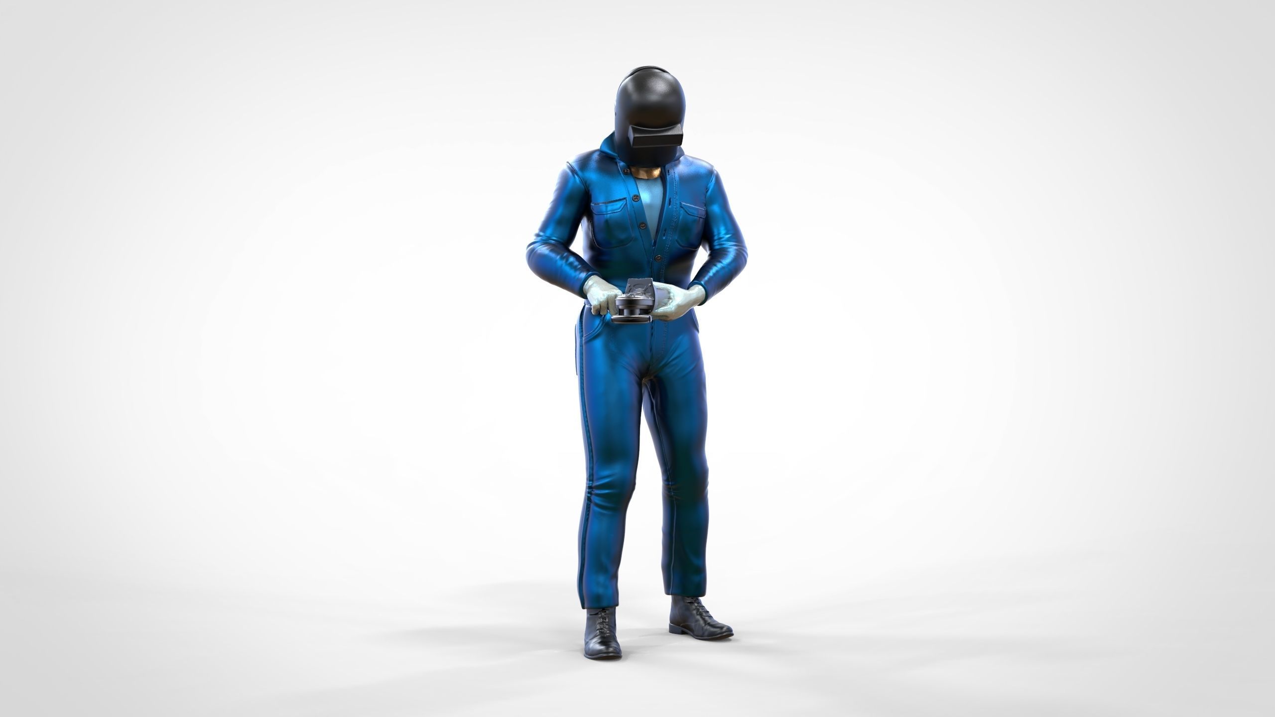 N7 Mechanic working with Grinder 3D print model_17