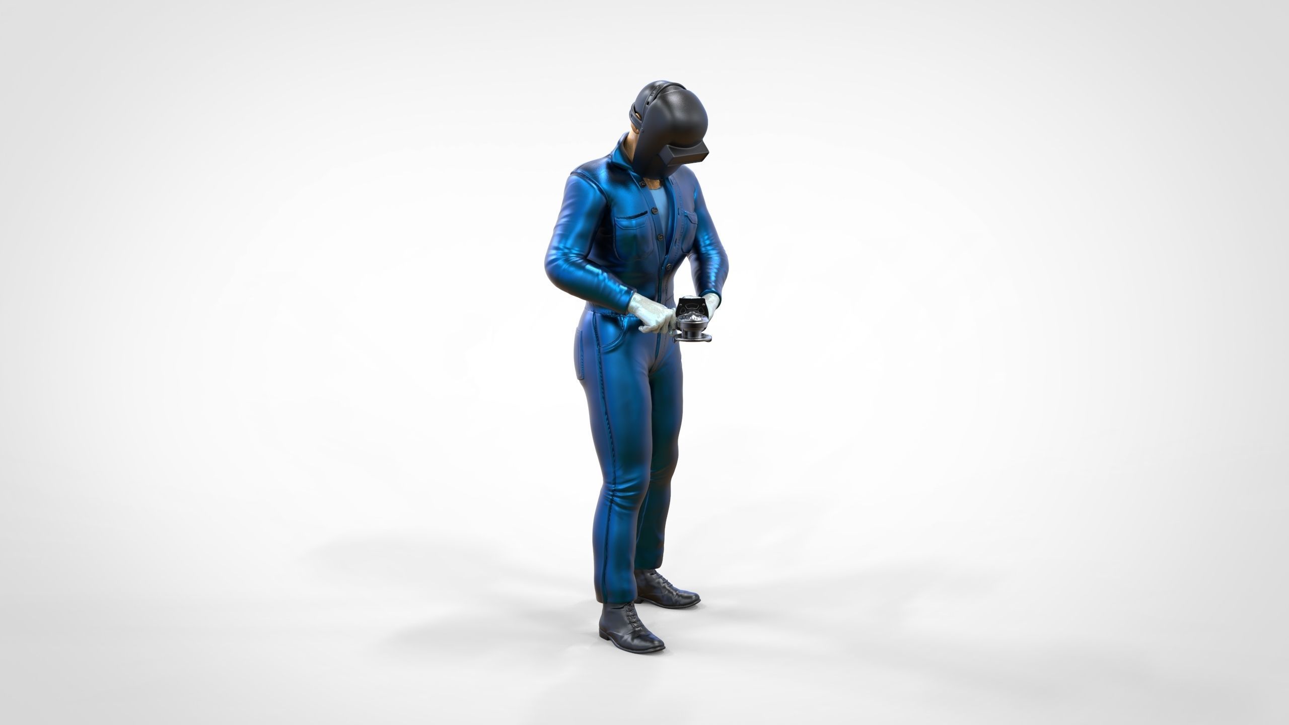 N7 Mechanic working with Grinder 3D print model_2