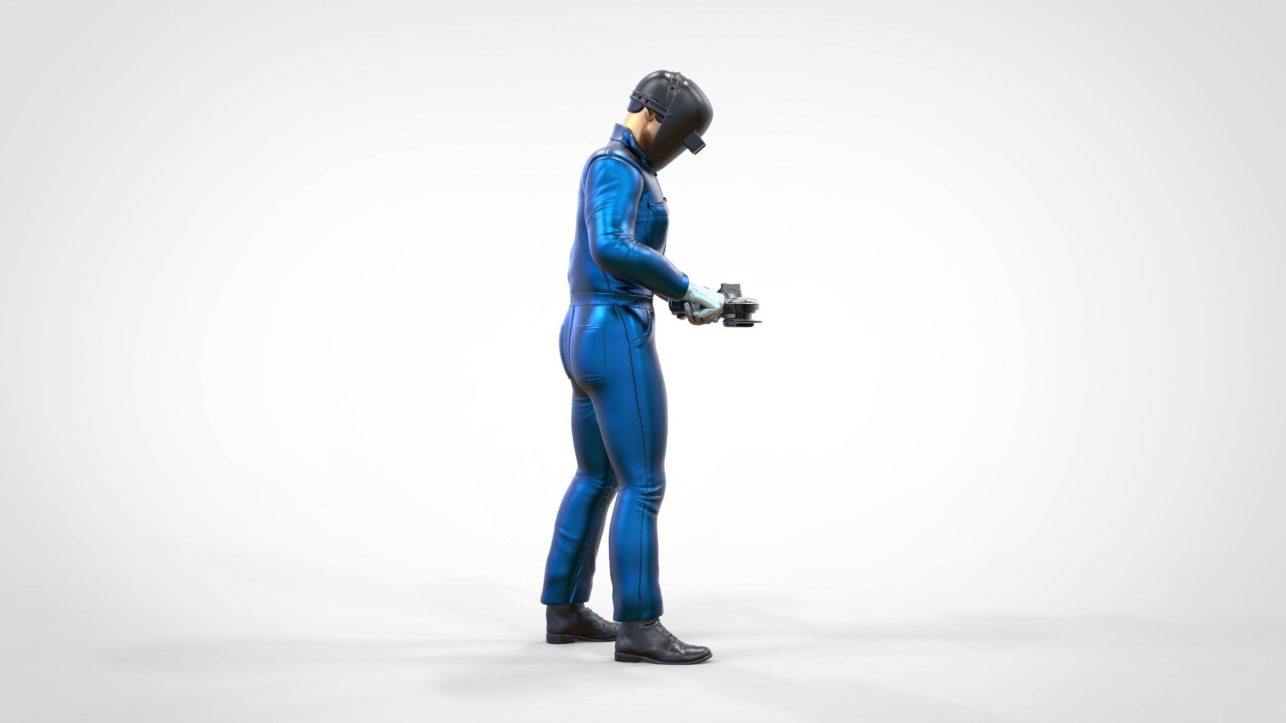 N7 Mechanic working with Grinder 3D print model_3