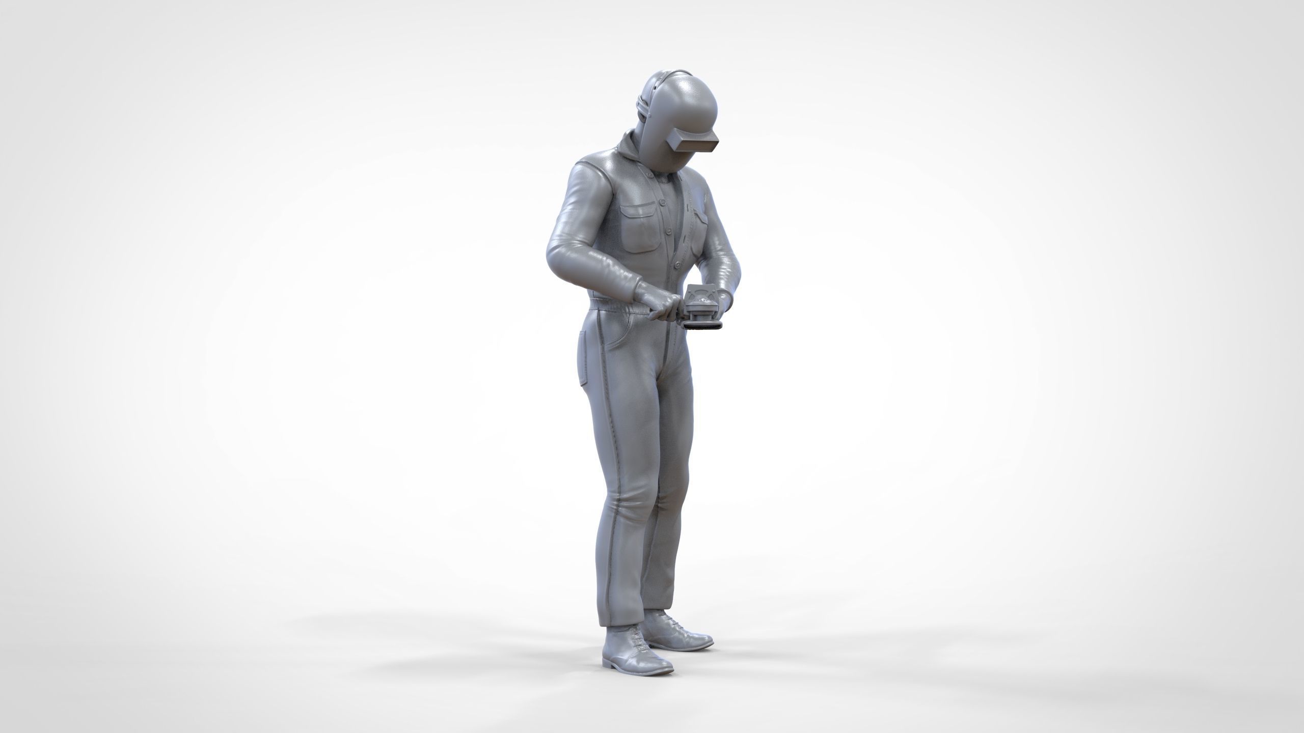 N7 Mechanic working with Grinder 3D print model_31