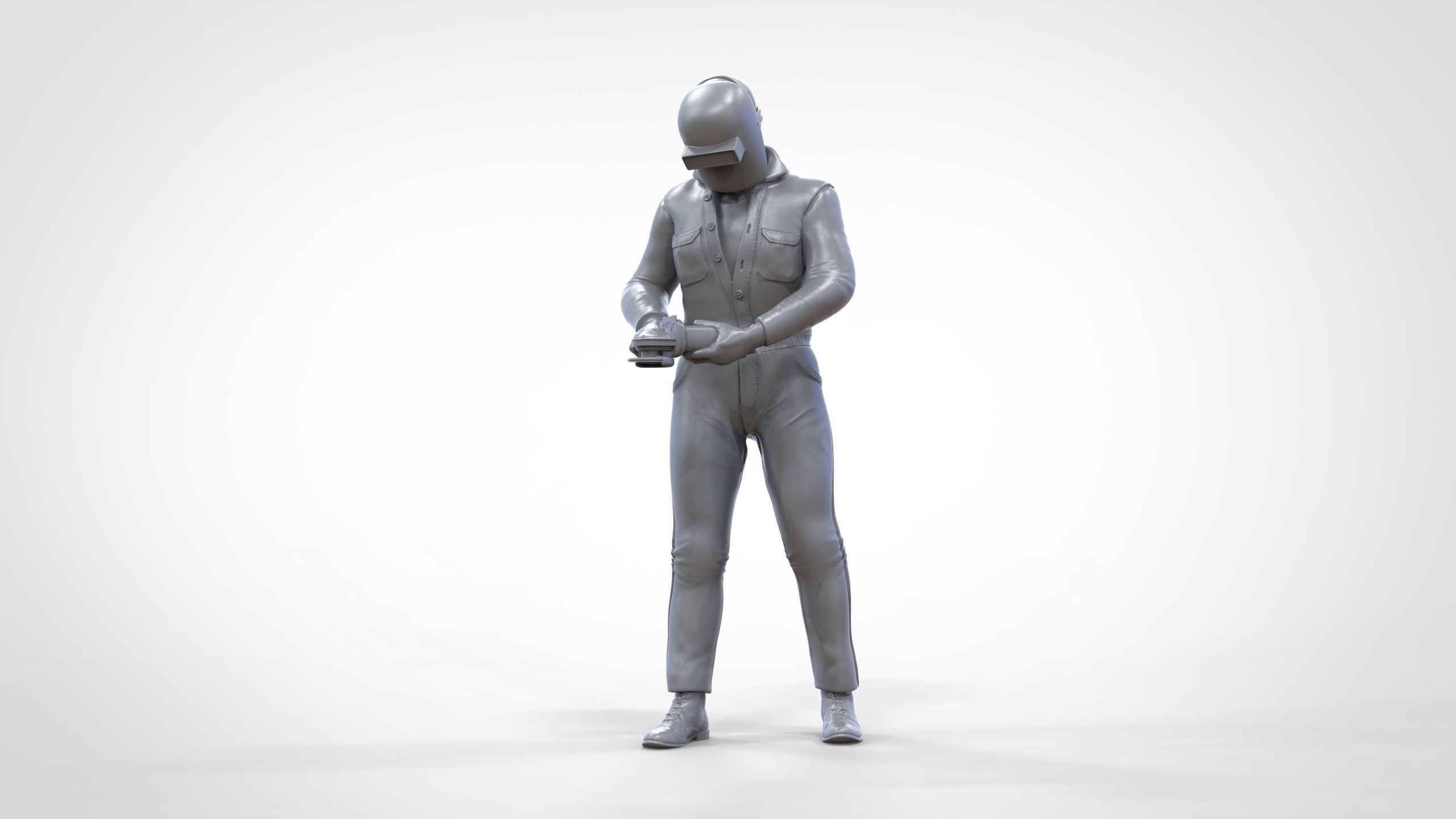 N7 Mechanic working with Grinder 3D print model_29