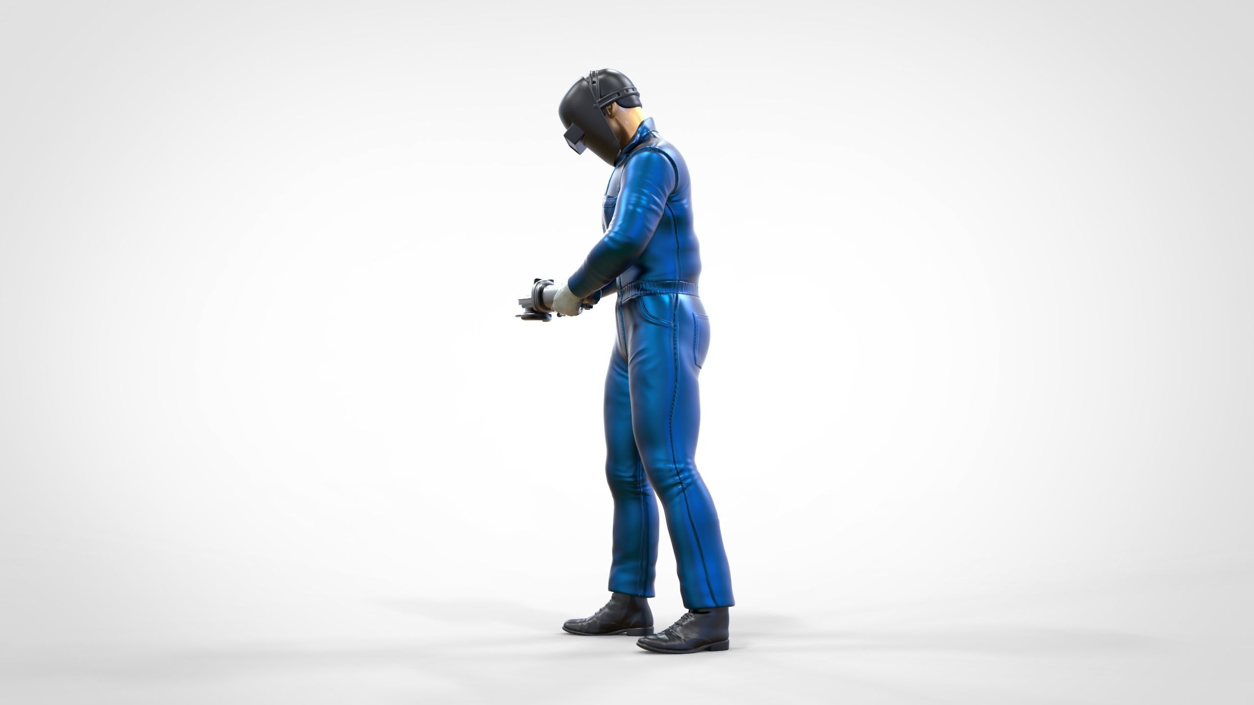 N7 Mechanic working with Grinder 3D print model_12