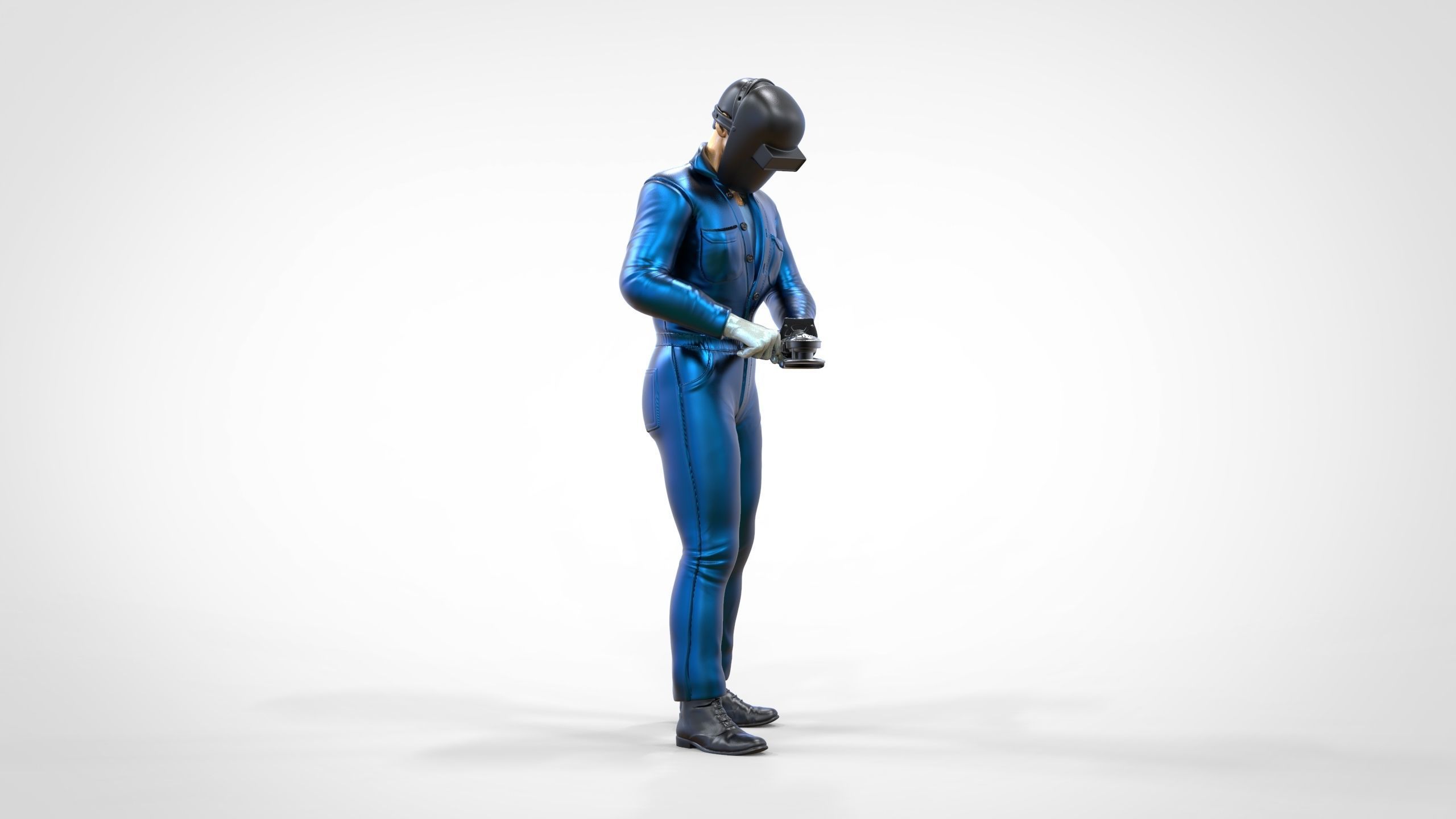 N7 Mechanic working with Grinder 3D print model_21