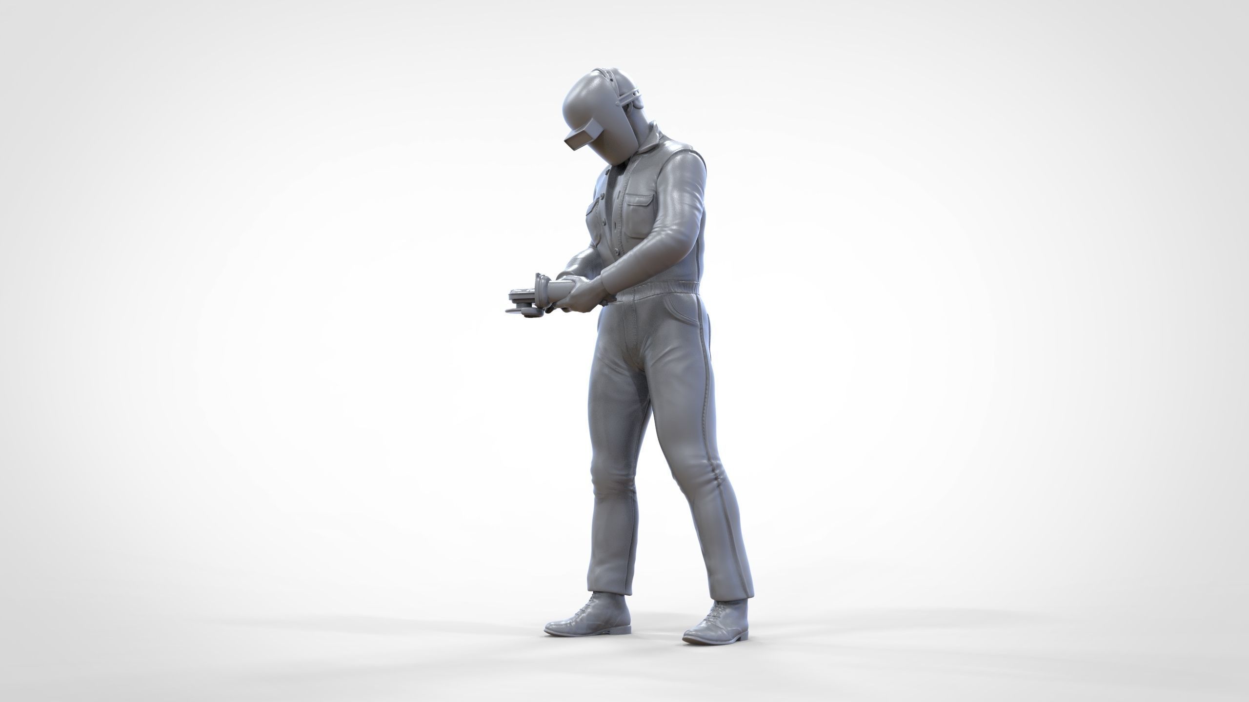 N7 Mechanic working with Grinder 3D print model_28