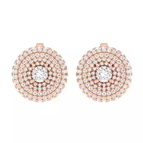 Women Round Earrings 3dm stl render detail 