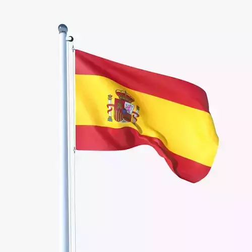 Animated Flag of Spain Low-poly 3D model