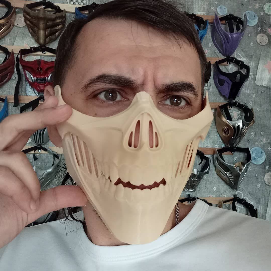 Erron Black mask from Mortal Kombat 11 - Dead Rider 3D print model_14