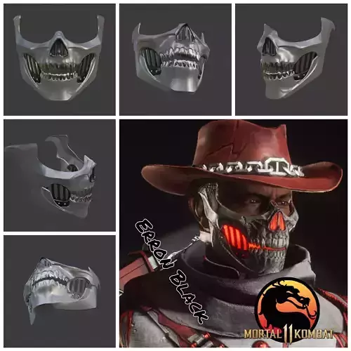 Erron Black mask from Mortal Kombat 11 - Dead Rider