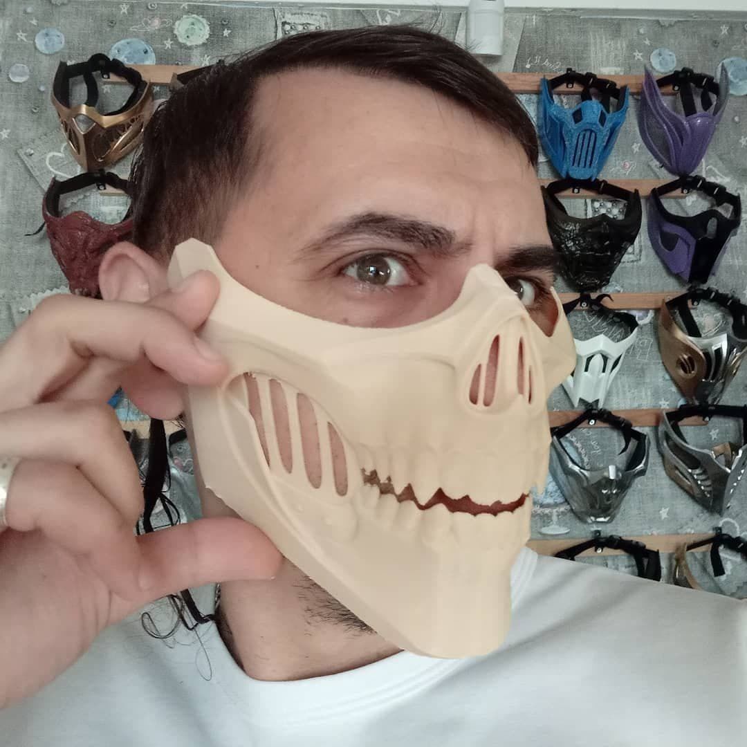 Erron Black mask from Mortal Kombat 11 - Dead Rider 3D print model_15