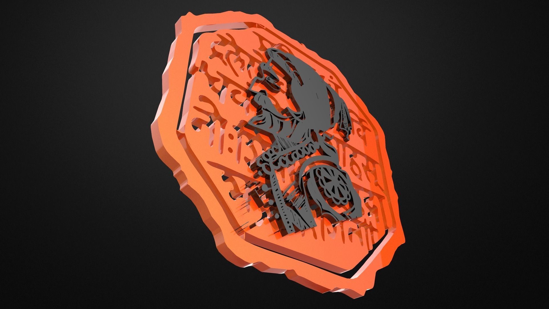 Chhatrapati Shivaji Maharaj Rajmudra Low-poly 3D model_3