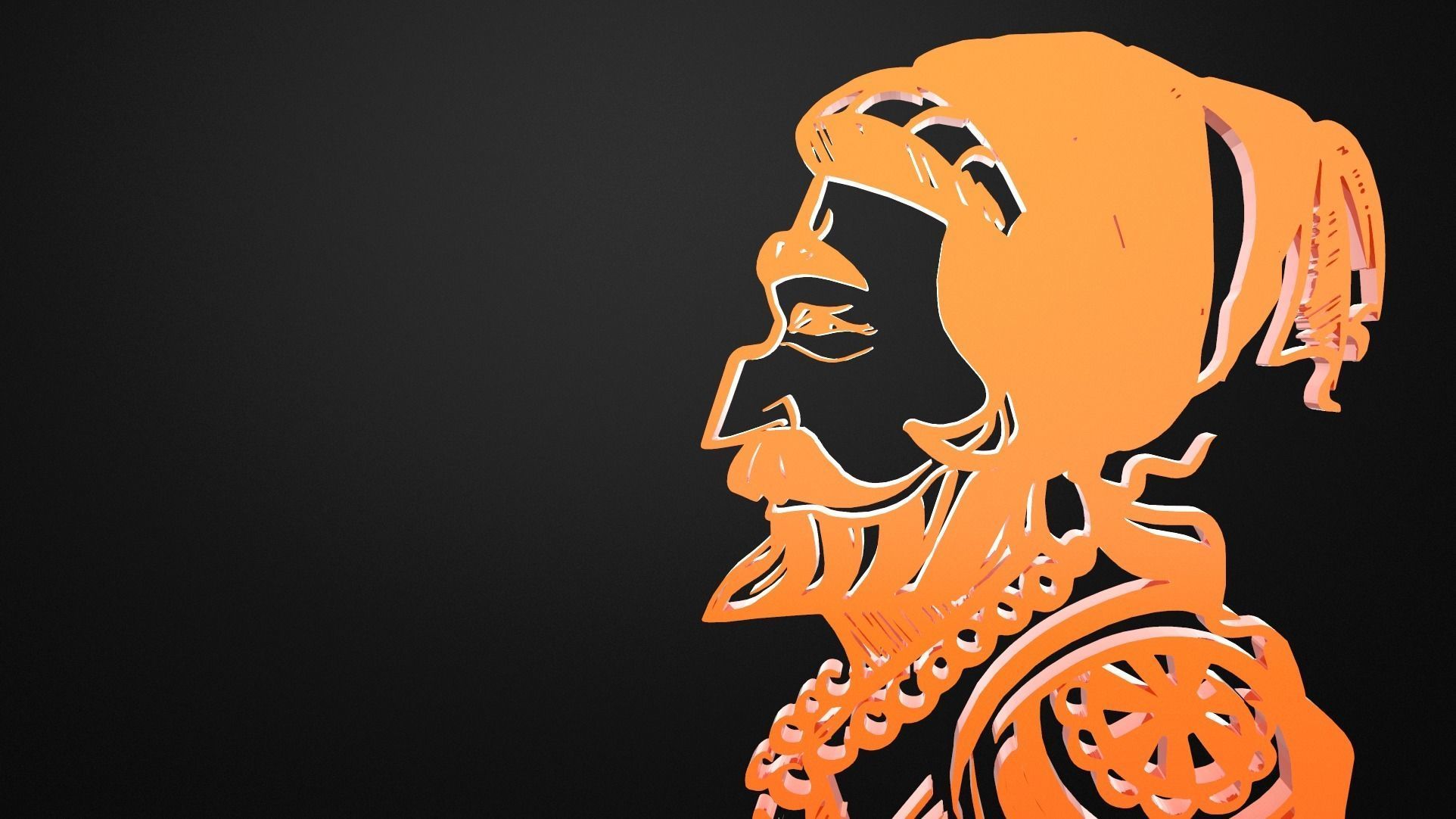 Chhatrapati Shivaji Maharaj Rajmudra Low-poly 3D model_6