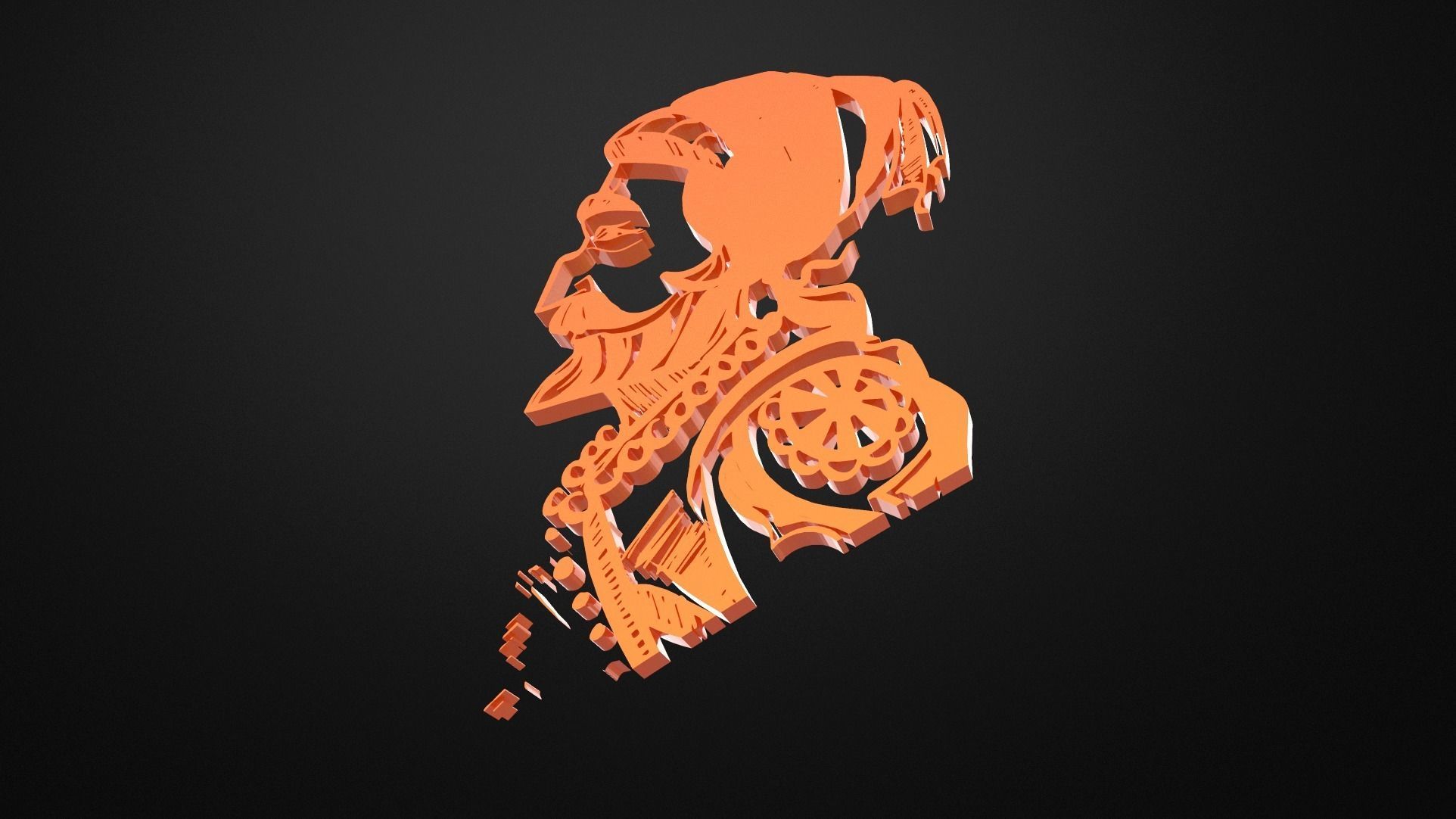 Chhatrapati Shivaji Maharaj Rajmudra Low-poly 3D model_5