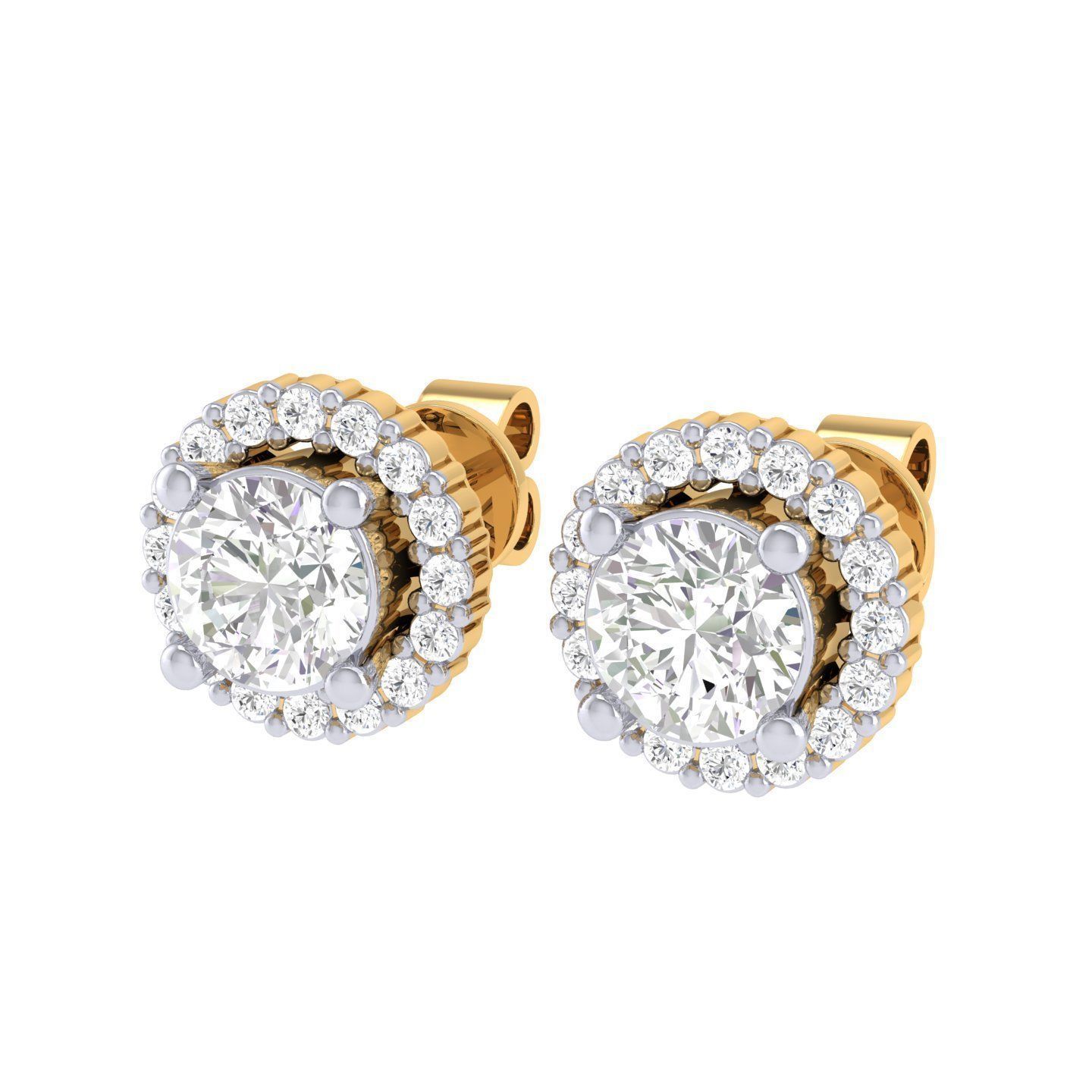 Women Round Earrings 3dm stl render detail  3D print model_8