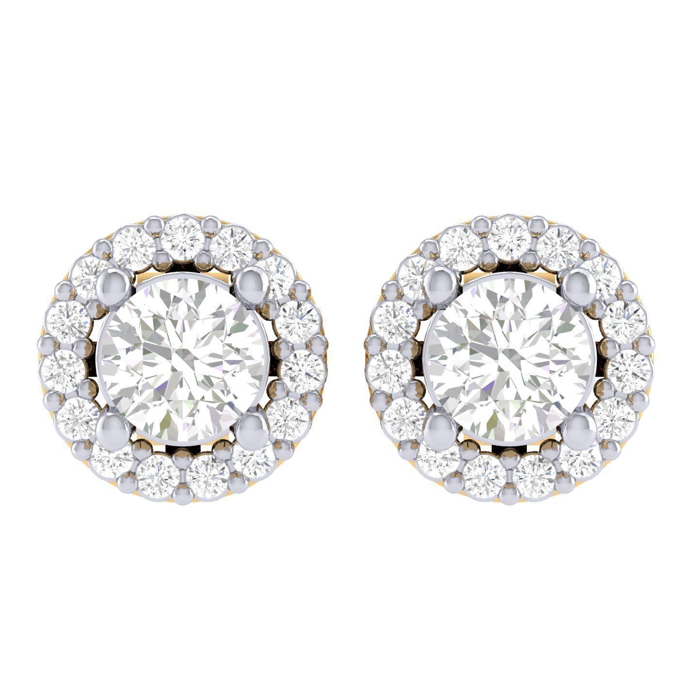 Women Round Earrings 3dm stl render detail  3D print model_6